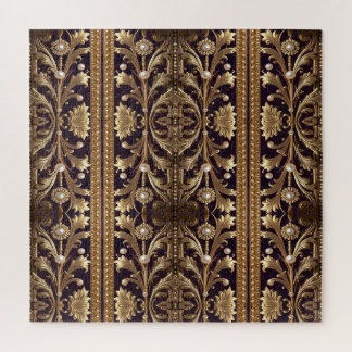 Quebra-cabeça de Ornamento Floral Dourado