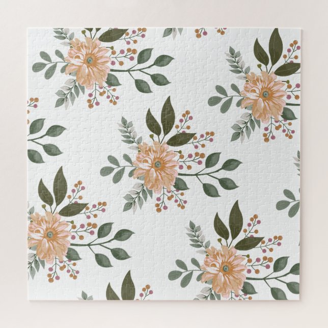 Quebra-cabeça de padrão floral (Horizontal)