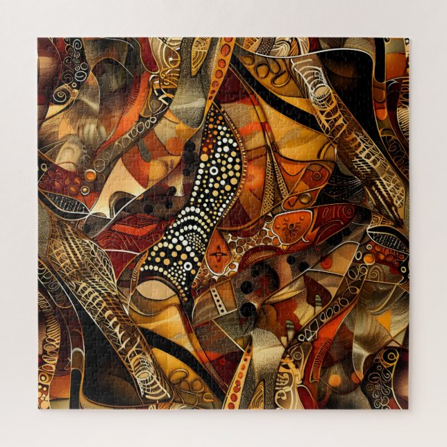 Quebra-cabeça de padrão tribal africano (Vertical)