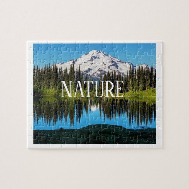 Quebra-cabeça de Paisagem Natural | Montanha, Árvo (Horizontal)