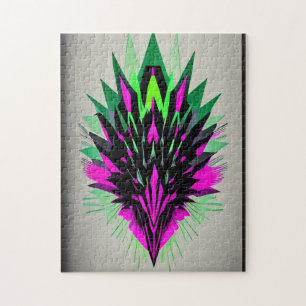Quebra-cabeça de pássaro Abstrato penteado - Roxo