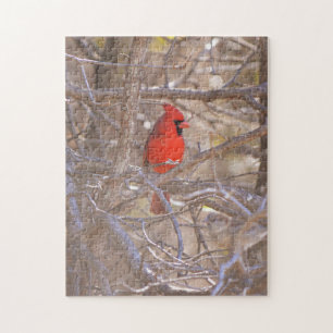 Quebra-cabeça de pássaro cardinal vermelho