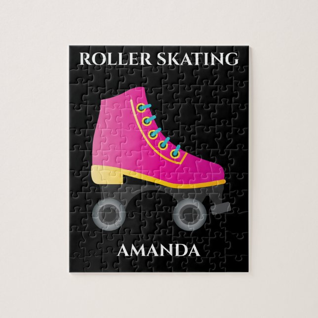 quebra-cabeça de patinação de patinagem com o nome (Vertical)