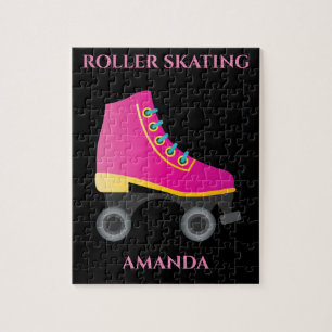 Quebra-cabeça de patinadora com o nome da criança.