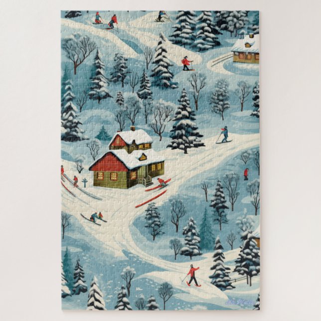 quebra-cabeça de pcs da montanha de neve de ski 10 (Vertical)