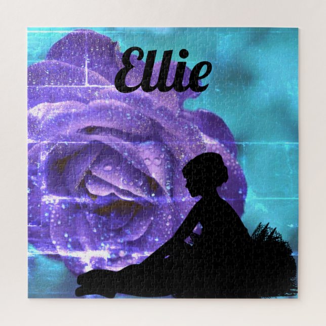 Quebra-cabeça de peça Rosa Abstrato de roxo Dance  (Vertical)