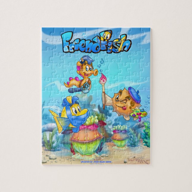 Quebra-cabeça de peixe de animação fofo FriendFish (Vertical)