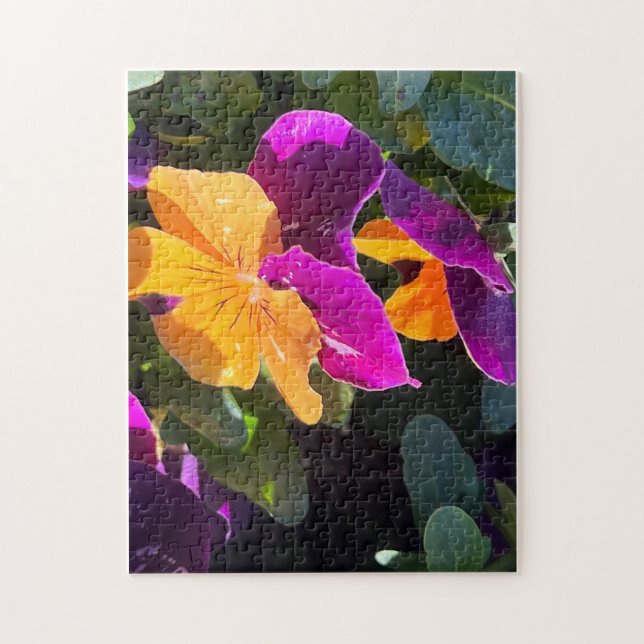 Quebra-cabeça de Pensas Laranja e Roxo (Vertical)