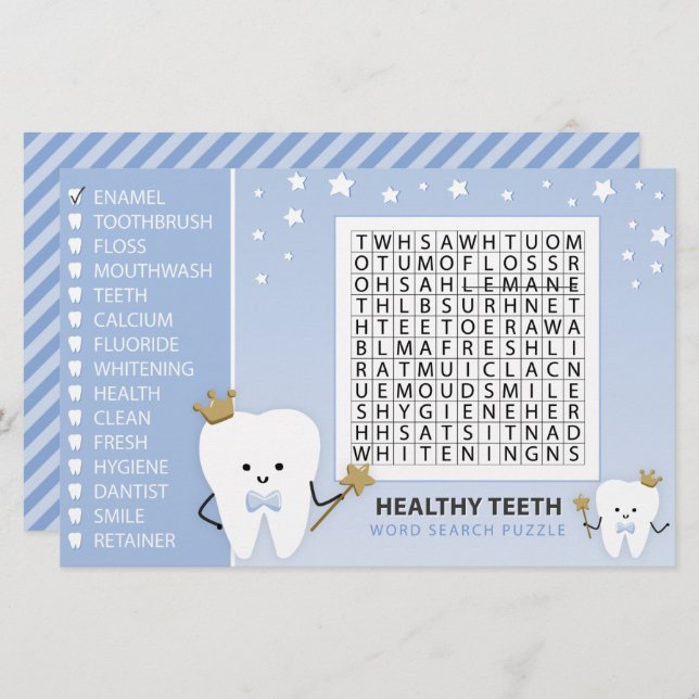 Quebra-cabeça de Pesquisa do Word. Primeiro jogo d (Frente/Verso)