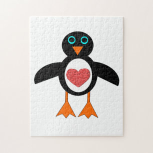 Quebra-cabeça de Pinguim Pinguim Coração de Amo