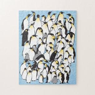 quebra-cabeça de pinguins 11x14 para Pessoas cega