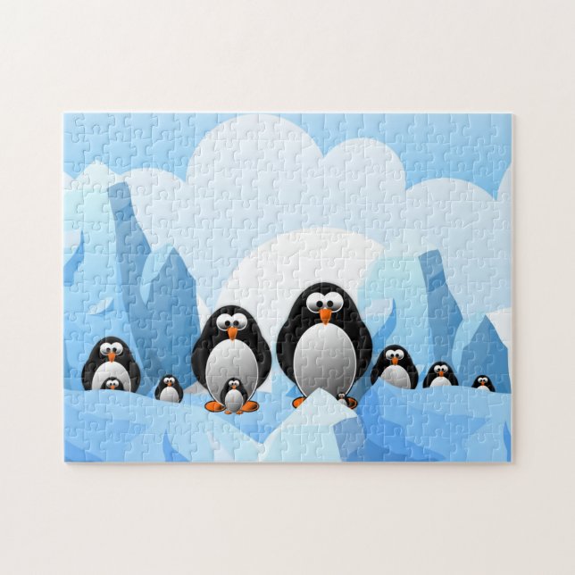 Quebra-cabeça de Pinguins de inverno (Horizontal)