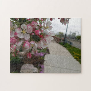 Quebra-cabeça de pinheiro de árvore de flores