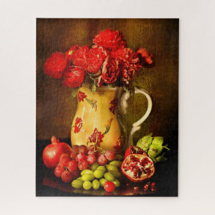 Quebra-cabeça de pintura a óleo de flores de vin