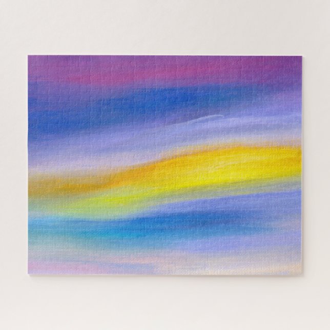 Quebra-cabeça de Pintura Abstrata Violeta e Raio D (Horizontal)