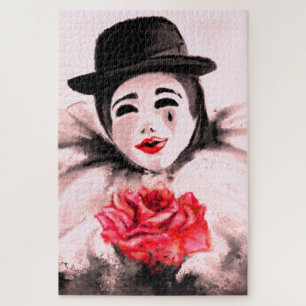 Quebra-cabeça de pintura com palhaço e Rosa
