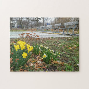 Quebra-cabeça de pintura de flor de paisagem criat
