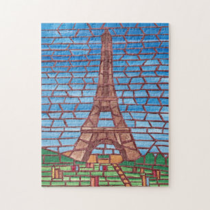 Quebra-cabeça de pintura em Mosaico Torre Eiffel