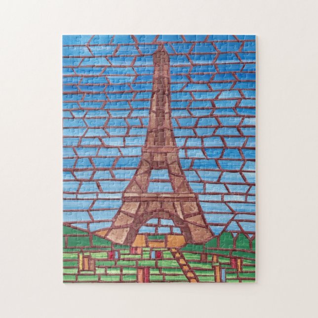 Quebra-cabeça de pintura em Mosaico Torre Eiffel (Vertical)