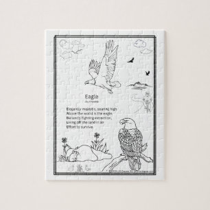 Quebra-cabeça de poema acróstico de Águia, 8x10 po