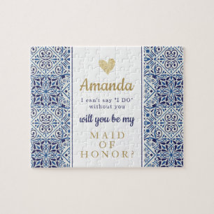 quebra-cabeça de proposta de Bridesmai ou Madrinh