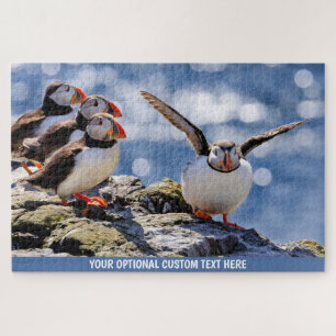 quebra-cabeça de Puffin de Texto Personalizado