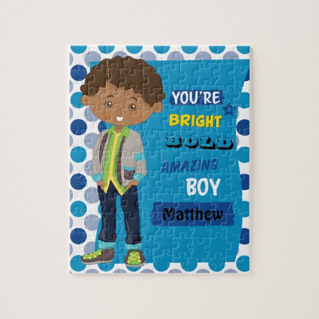 Quebra-cabeça de quebra-cabeça de um rapaz multicu (Vertical)