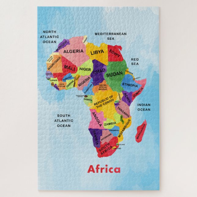 Quebra-cabeça de quebra-cabeça do mapa africano (Vertical)