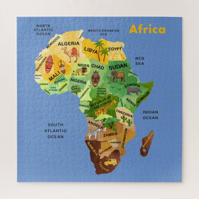 Quebra-cabeça de quebra-cabeça do mapa africano (Vertical)