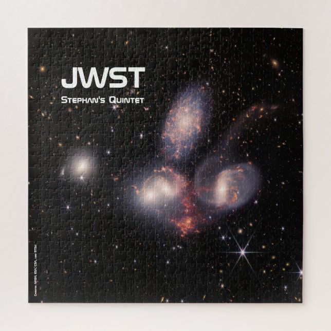 Quebra-cabeça de Quinteto de Stephan do JWST (Vertical)