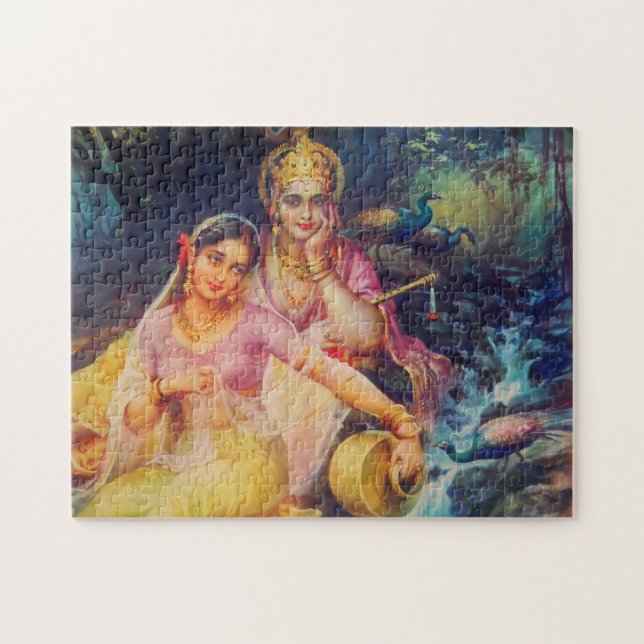 Quebra-cabeça de Radha e de Krishna (Horizontal)