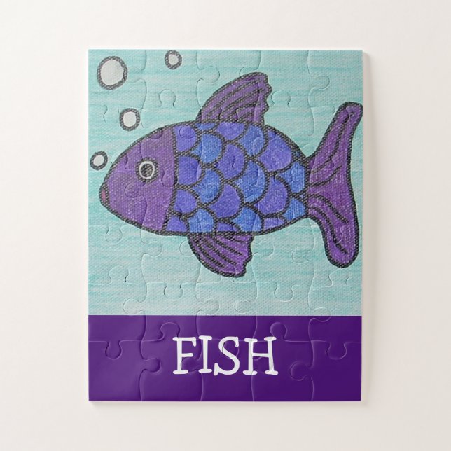 Quebra-cabeça de Retrato de Peixe Bonito para Cria (Vertical)