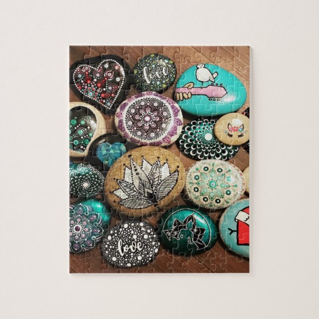 Quebra-cabeça de Rock Pintado (Vertical)