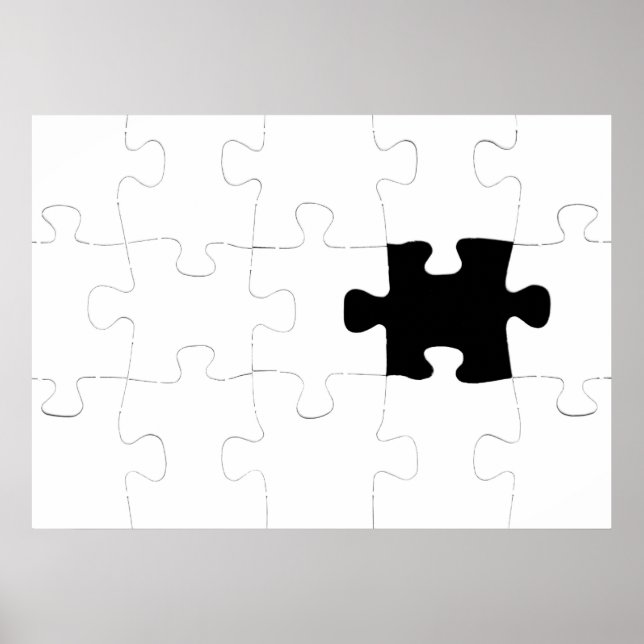 Quebra-cabeça de serra com Poster de peça ausente (Frente)