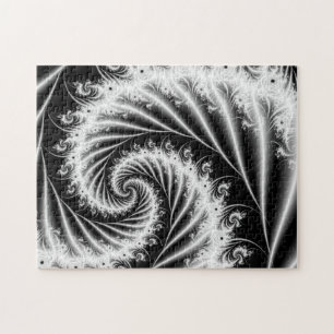 Quebra-cabeça de serra de vaivém espiral preto e