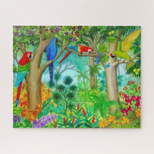 Quebra-cabeça de serra de vaivém tropical da sel