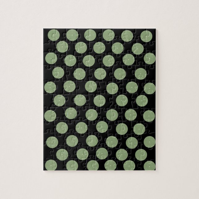 Quebra-cabeça de serra verde nos círculos (Vertical)