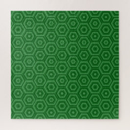 Quebra-cabeça de serra verde para hexágonos