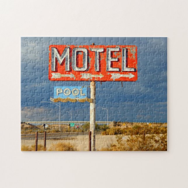 QUEBRA-CABEÇA DE SINAL DO MOTEL RETRO (Horizontal)