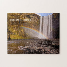 Quebra-cabeça de Skógafoss com caixa de presente