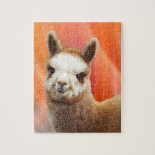 Quebra-cabeça de sorriso bonitos da alpaca