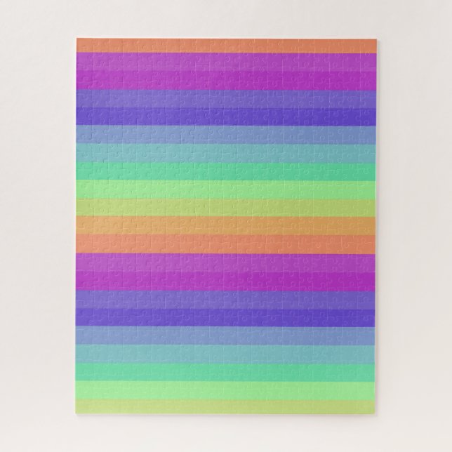 Quebra-cabeça de Stripe Arco-Íris de Pastel Brilha (Vertical)