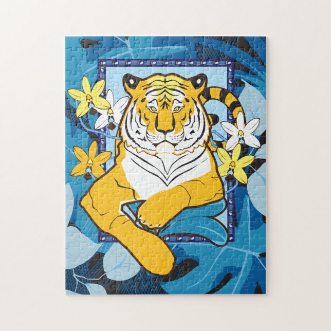 quebra-cabeça de Tigre 11x14 para Pessoas cegas (Vertical)