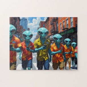 Quebra-cabeça de Turistas de alienígena - OVNI Sel