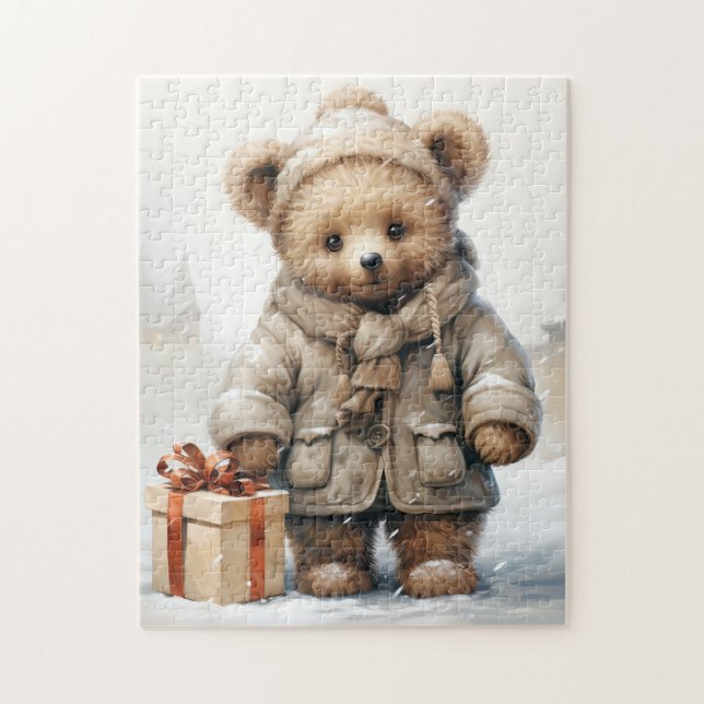 Quebra-cabeça de Urso de Natal (Vertical)