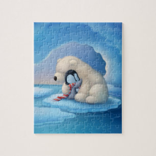 Quebra-cabeça de Urso Polar e Pinguim