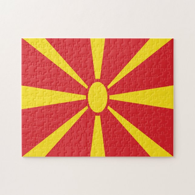 Quebra-cabeça de Varsóvia da Bandeira da Macedônia (Horizontal)