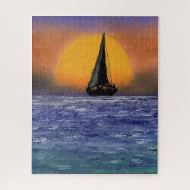 Quebra-cabeça de veleiro sunset (Vertical)
