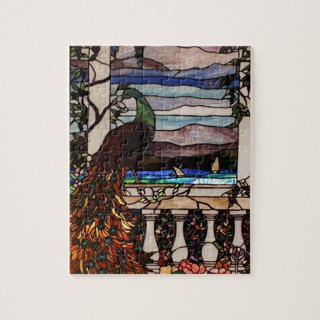 Quebra-cabeça de vidro de peacock (Vertical)