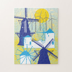 Quebra-cabeça de Windmills 11x14 para Pessoas ceg